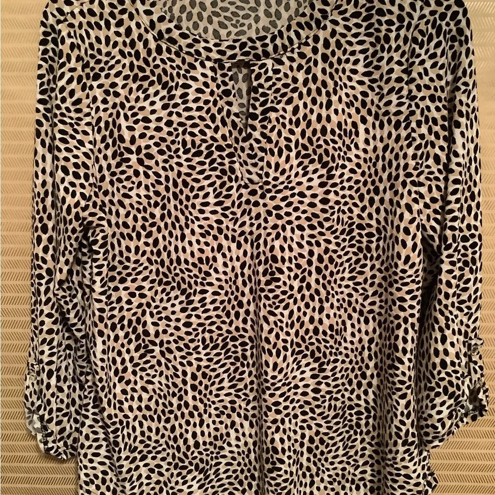 CURE~LEOPARD PRINT BLOUSE~ M - Picture 4 of 4